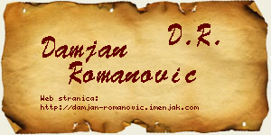 Damjan Romanović vizit kartica